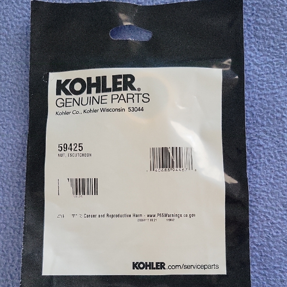Kohler Black Genuine Parts Nut Escutcheon